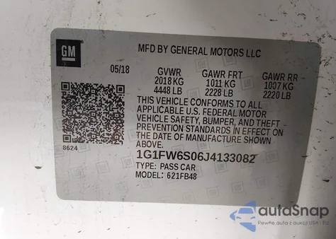 2018 Chevrolet Bolt Ev Lt from USA, damaged, VIN 1G1FW6S06J4133082